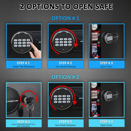 Rubik Medium Digital Safe Box with Keys, RB-25K1 (25x35x25cm)
