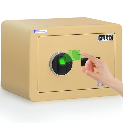 Rubik Medium Fingerprint Safe Box with Keys, RB-25YFP (25x35x25cm)