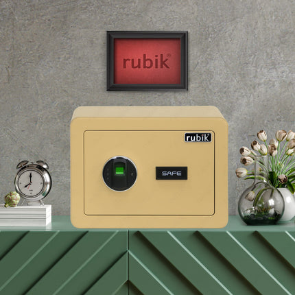 Rubik Medium Fingerprint Safe Box with Keys, RB-25YFP (25x35x25cm)