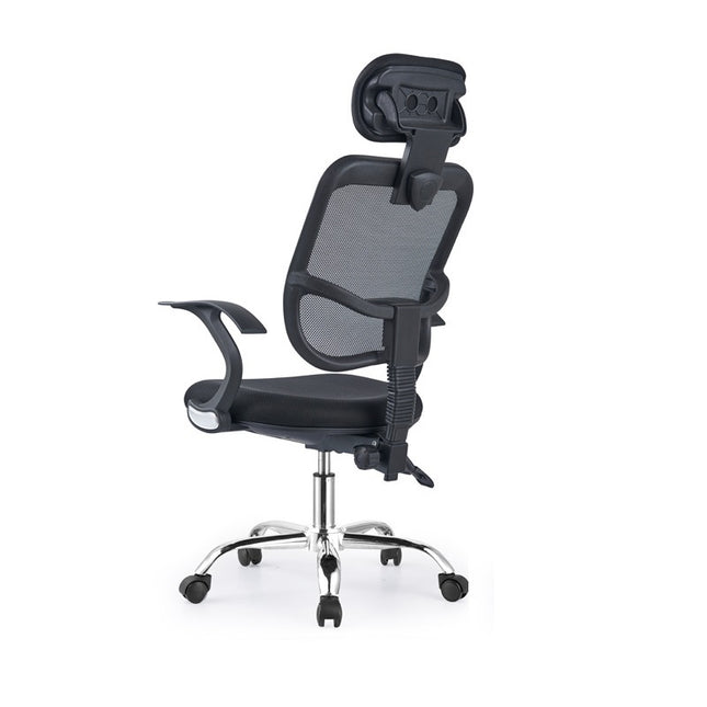 Fixed Arm Computer Chair Mesh Back, Adjustable Height, Head Rest