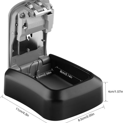 Rubik Key Storage Safe Box with 4 Digits Combination Lock, Resettable Wall Mounted for Indoor and Outdoor Use