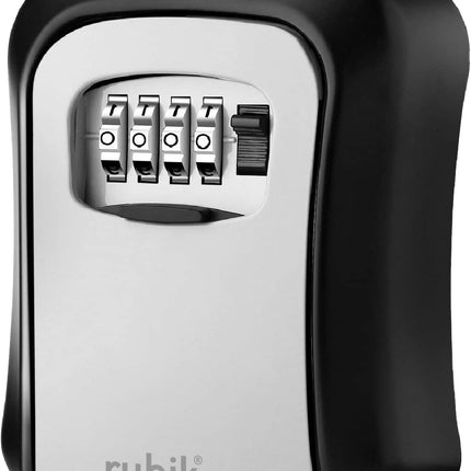 Rubik Key Storage Safe Box with 4 Digits Combination Lock, Resettable Wall Mounted for Indoor and Outdoor Use