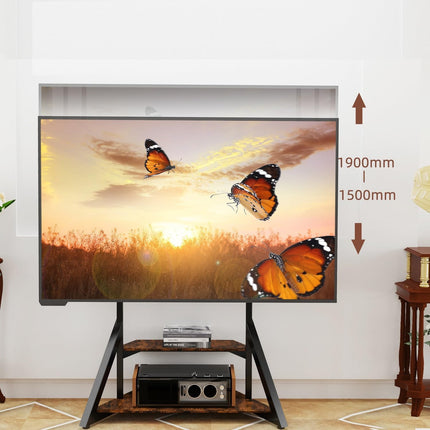 40-100 Inch TV Floor Stand with Shelves For LED TV's, Displays, Smartboards, Interactive Board