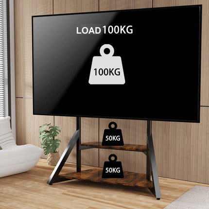 40-100 Inch TV Floor Stand with Shelves For LED TV's, Displays, Smartboards, Interactive Board
