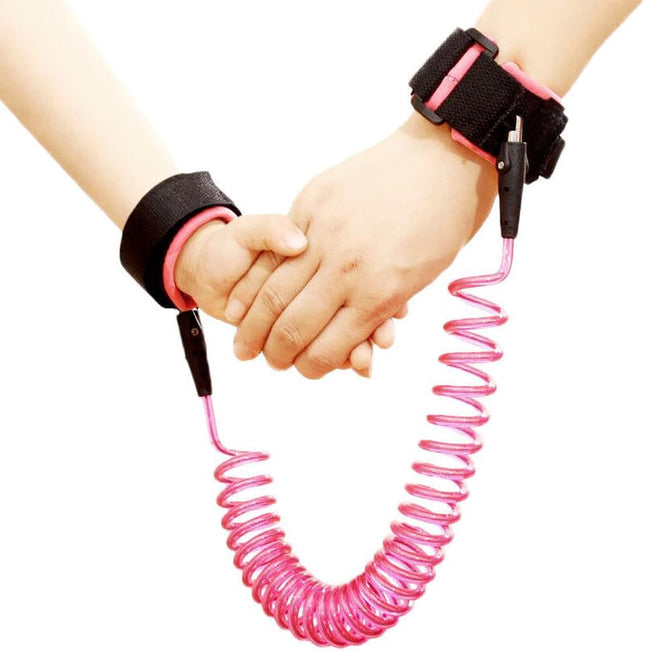 1.5m Child Safety Rope, Anti Lost Wrist Link, Safety Harness Strap Leash for Toddlers & Kids (Pink)