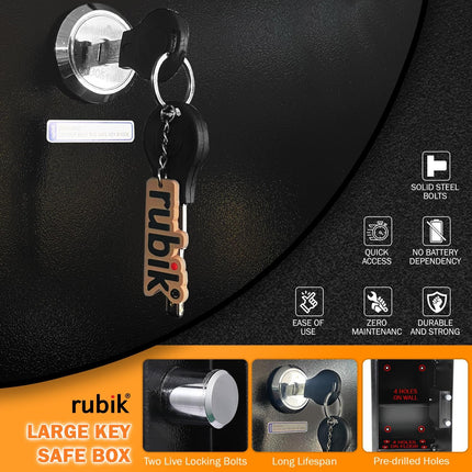 Rubik Large Key Operated Safe Box RB50K (50x35x30cm) Black