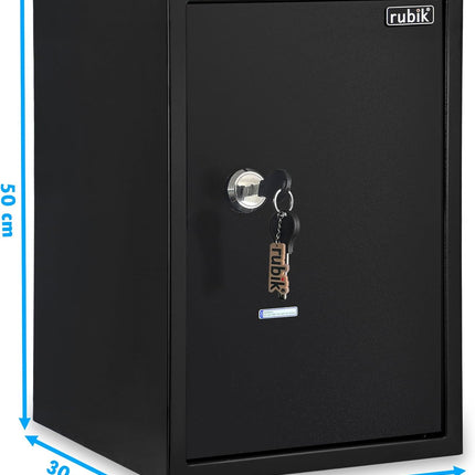 Rubik Large Key Operated Safe Box RB50K (50x35x30cm) Black