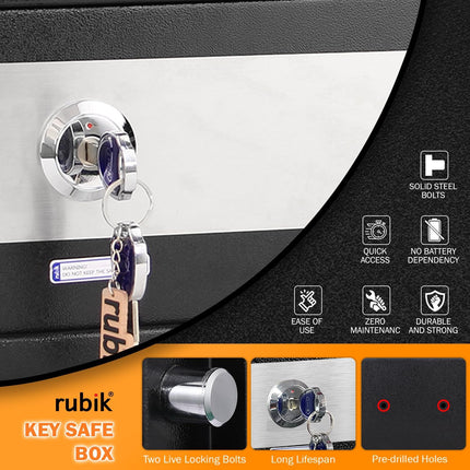 Rubik Wide Key Operated Safe Box, RB20KW (20x43x35cm)