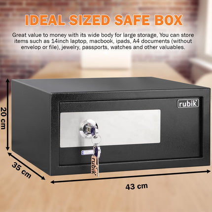 Rubik Wide Key Operated Safe Box, RB20KW (20x43x35cm)