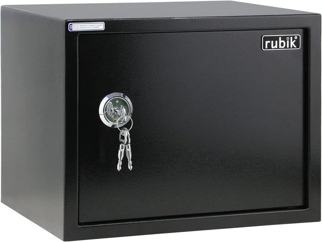 Rubik Large Key Operated Safe Box RB30K-11Kg (30x38x30cm) Black