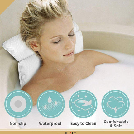Ergonomic Non Slip Bathtub Pillow Neck Rest Cushion for Bath Tub