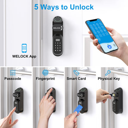 WELOCK Smart Lock U81 Electronic Door Lock Cylinder with Fingerprint Password App RFID Card Spare Mechanical Key