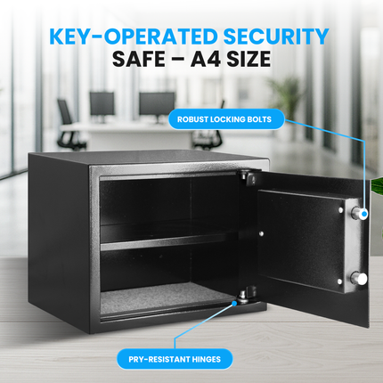 Rubik Large Key Operated Safe Box RB30K-11Kg (30x38x30cm) Black