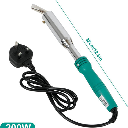 200W Electric Soldering Iron with Iron Clad and Bent Chisel Copper Tip