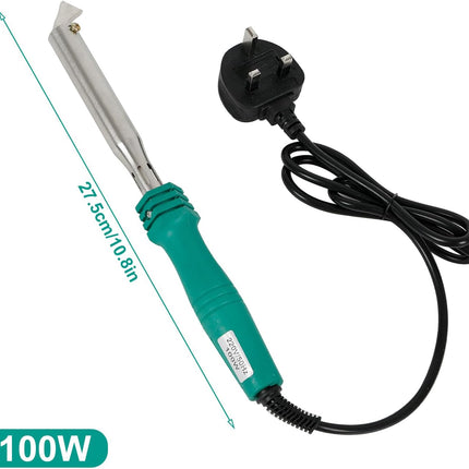 100W Electric Soldering Iron with Iron Clad and Bent Chisel Copper Tip