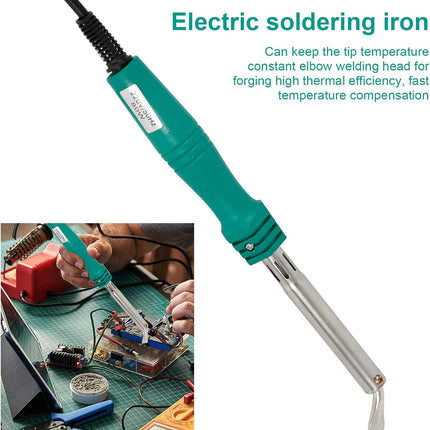 80W Electric Soldering Iron with Iron Clad and Bent Chisel Copper Tip