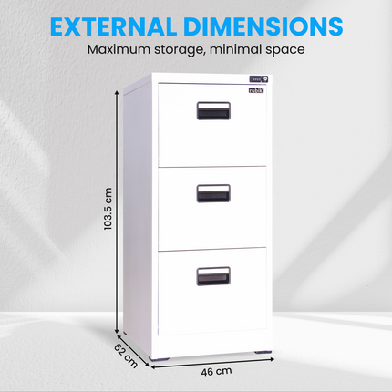 3 Drawer Vertical Steel Filing Hanger Cabinet with 4-Digit Combination Lock for A4 and FC Hanging Files