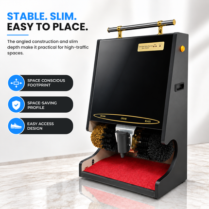 Automatic Electric Shoe Polisher Machine with Infrared Sensor, Dual Brushes & Liquid Polish Dispenser – 100W