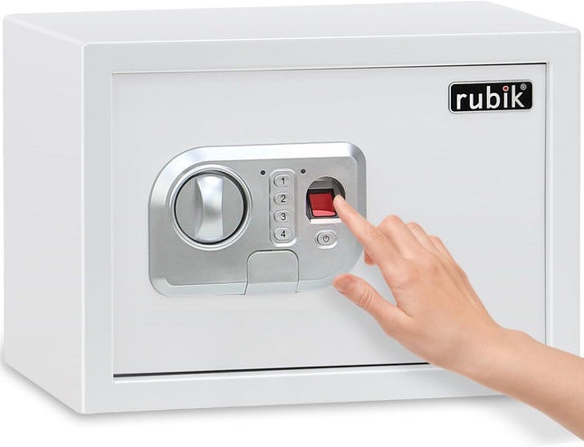 Rubik Medium Fingerprint Safe Box with Digital & Key Lock, RBFPN25 (25x35x25cm)