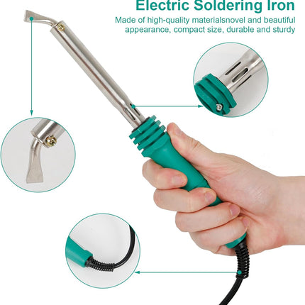 80W Electric Soldering Iron with Iron Clad and Bent Chisel Copper Tip