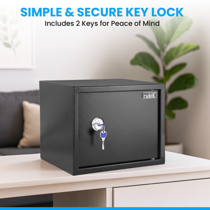 Rubik Large Key Operated Safe Box RB30K-11Kg (30x38x30cm) Black