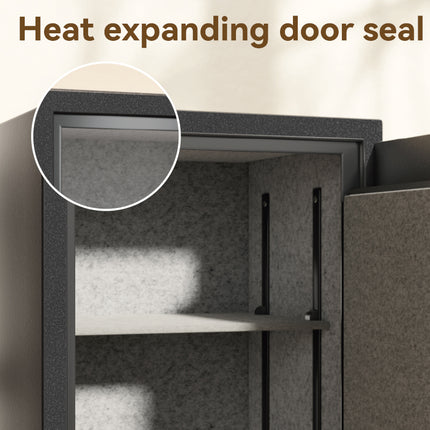 Deli T602 Fireproof Safe, Digital Security Safe Box for Home & Office, Heavy-Duty 1-Hour Fireproof Steel Safe 68kg (80x45x40cm) Dark Grey