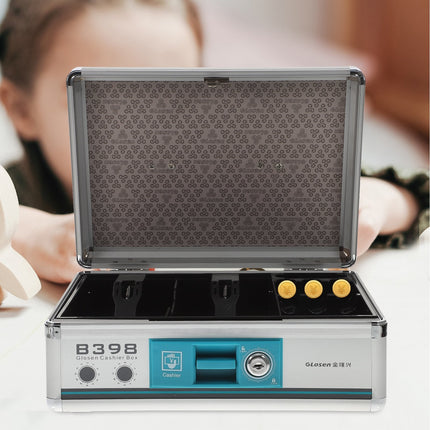 Glosen Cash Box with Key Lock, Portable Cash Register Model B398