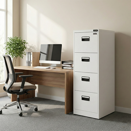 4 Drawer Vertical Steel Filing Hanger Cabinet with 4-Digit Combination Lock for A4 and FC Hanging Files