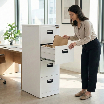 4 Drawer Vertical Steel Filing Hanger Cabinet with 4-Digit Combination Lock for A4 and FC Hanging Files