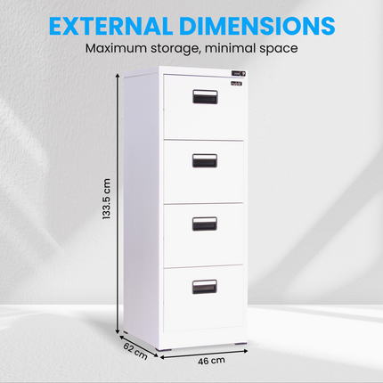 4 Drawer Vertical Steel Filing Hanger Cabinet with 4-Digit Combination Lock for A4 and FC Hanging Files