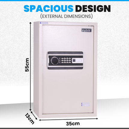 Rubik Digital Key Cabinet (60-Keys Capacity) Electronic Key Storage Wall Safe Lock Box Wall-Mounted RBS60EW White