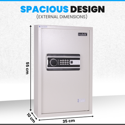 Rubik Digital Key Cabinet (100-Keys Capacity) Electronic Key Storage Wall Safe Lock Box Wall-Mounted RBS100EW Black