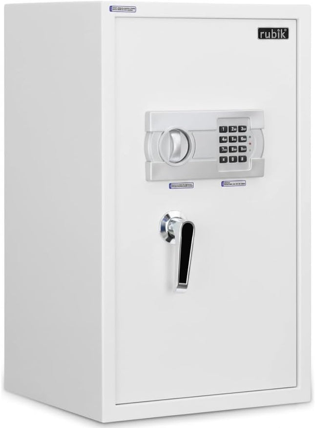 Rubik Large Safe Box with Digital Keypad and Key Lock RB-60EG (Size, 60x36x30cm) White
