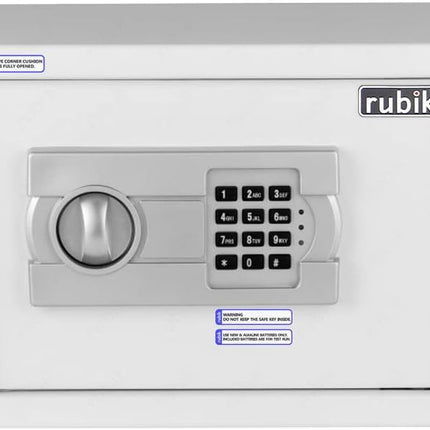 Rubik Medium Digital Safe Box with Pin Code and Keys, RB25EG (25x35x25cm) White