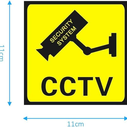 Self Adhesive CCTV Camera Sticker Warning Signs (5pcs, Size 11x11cm)