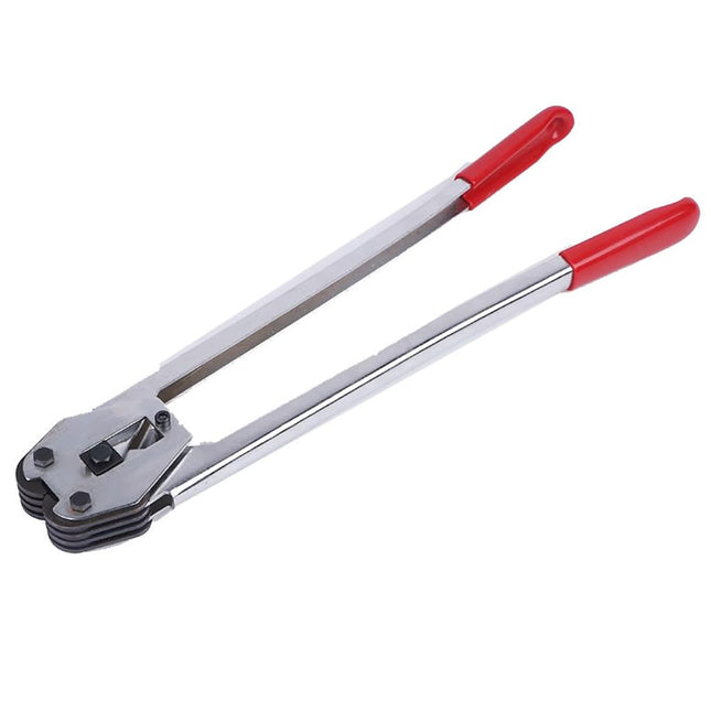 Manual PET Strapping Sealer Plier Tool, 50cm Heavy Duty Manual Banding Tool (Red/Silver)