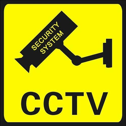 Self Adhesive CCTV Camera Sticker Warning Signs (5pcs, Size 11x11cm)