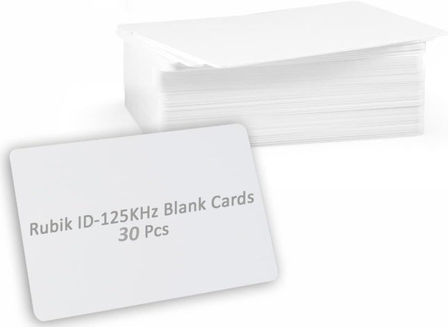 Rubik 30pcs Blank ID-125Khz RFID Key Cards for RFID Copier/Reader/Writer/Duplicator (ID-125KHz 30 Cards)
