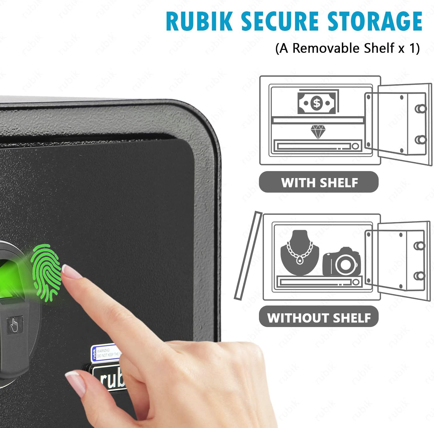 Fingerprint Module Box Rubik Medium Fingerprint Safe Box with Keys, RB25QC (25x35x28cm) – HKGT ...