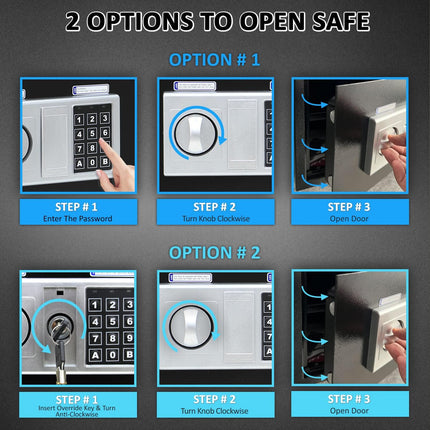 Rubik Large Digital Safe Box with Keys, RB30EDS (30x38x30cm)