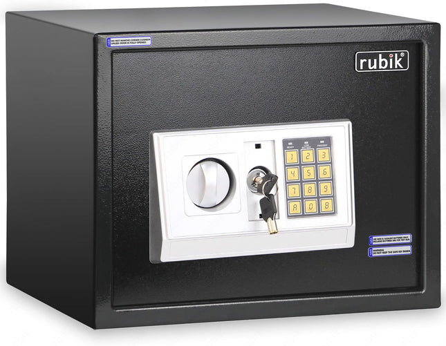 Rubik Large Digital Safe Box with Keys, RB30EDA (30x38x30cm)