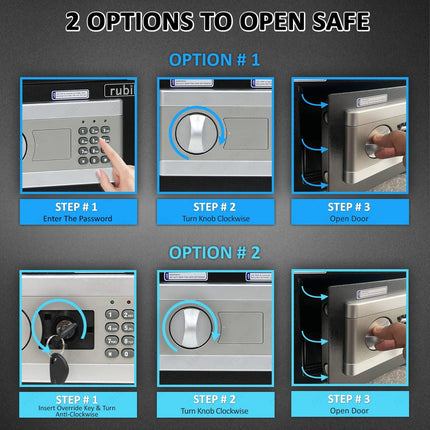 Rubik Large Digital Safe Box with Keys, RB30EP (30x38x30cm)