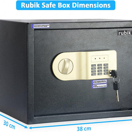 Rubik Large Digital Safe Box with Keys, RB-30AJ (30x38x30cm)