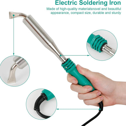 150W Electric Soldering Iron with Iron Clad and Bent Chisel Copper Tip
