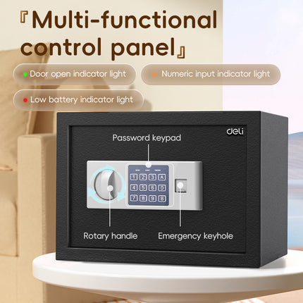 Deli Niello Digital Safe Box T521 (25x35x25cm) Black