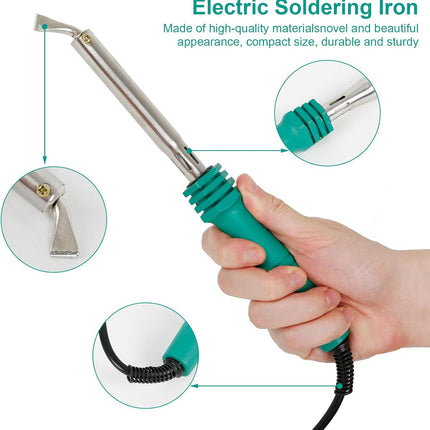 100W Electric Soldering Iron with Iron Clad and Bent Chisel Copper Tip
