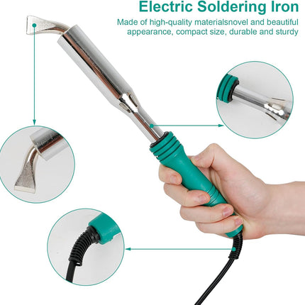 300W Electric Soldering Iron with Iron Clad and Bent Chisel Copper Tip