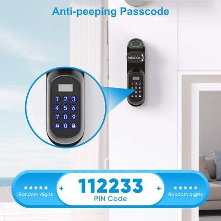 WELOCK Smart Lock U81 Electronic Door Lock Cylinder with Fingerprint Password App RFID Card Spare Mechanical Key
