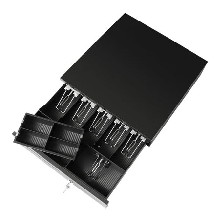 Rubik Cash Drawer Register, 6 Cash Bills and 4 Coins Compartment, RB-405C Black