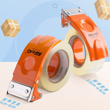 48mm Handheld Heavy-Duty Packing Tape Dispenser FQ-48N, Metal Body Compatible with 3.5-4.8cm Tape Wide Tapes White